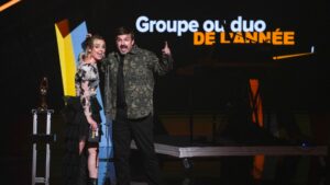 Viviane Audet et Damien Robitaille ont offert l'une des présentations les plus amusantes de la soirée au 47e Gala de l'ADISQ, le dimanche 9 novembre 2025 / Crédit : Jean-François LeBlanc